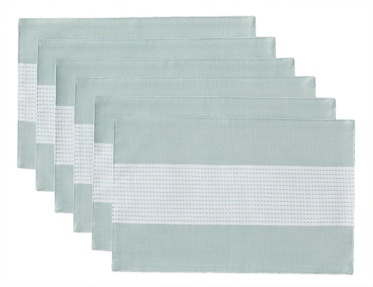 Wracra Linen Placemats, 12 x 18 Inch Set of 4 Placemats, Farmhouse Macrame Place Mats for Kitchen Table and Heat Resistant-Hemstitch Light Coffee 4PCS