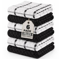 GOLD TEXTILES Kitchen Towels 12 Pack, Waffle Weave Cotton, 15x25in (Grey)