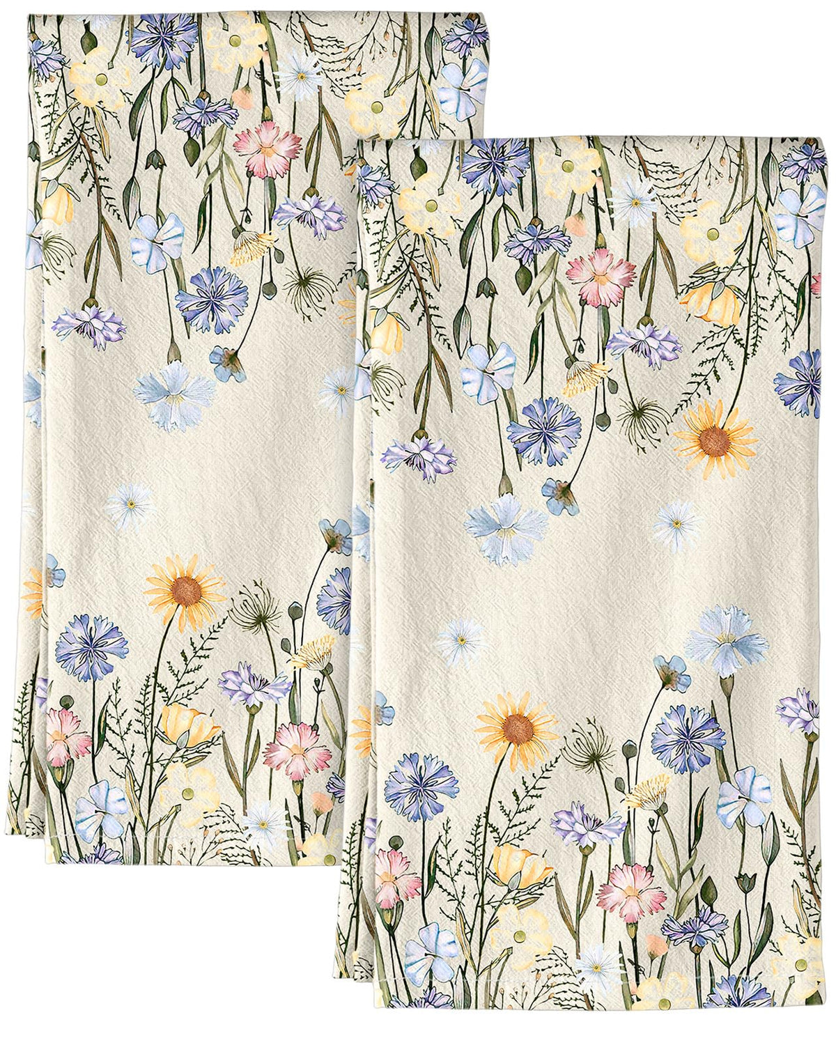 Miss Adola 150GSM Flour Sack Kitchen Towels Set of 2, Vintage Flower