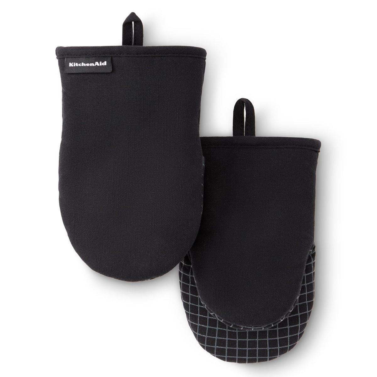 KITCHENAID Gourmet Series Gridlines Mini Oven Mitts 2-Pack Set, Heat Resistant up to 600°F, Soft Silicone Grip, Magnetic Cuff, Passion Red, 5.5"x9"