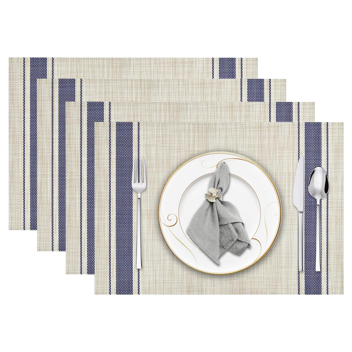 Niviy Placemats, Placemats Set of 4 Washable Place Mats, Green 12" x 18"