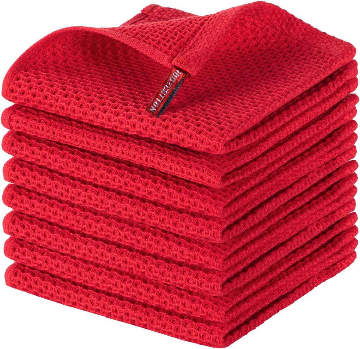 joybest Cotton Kitchen Towels, 4-Pack Waffle Weave Ultra Soft Absorbent Dish Towels Quick Drying Dish Cloths, 18 in x 28 in, Beige