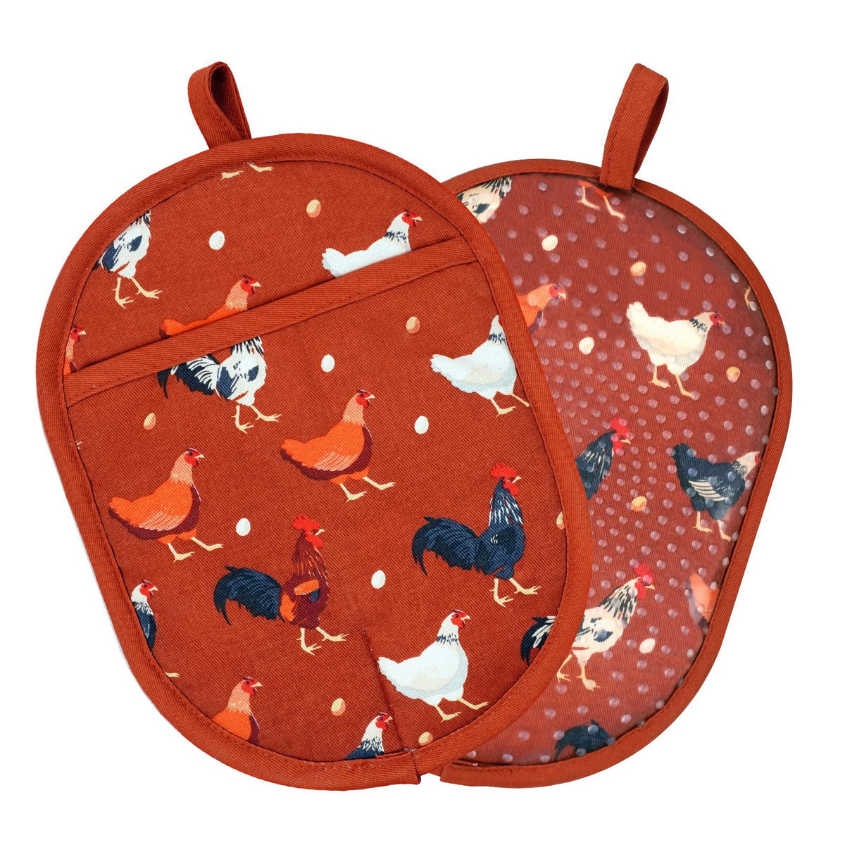 Oven Mitts with Transparent Clear Silicone Shell and Nice Cacturs Flower Printing
