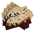 Fall Plaid Placemats Set of 4 Orange Navy Blue Buffalo Plaid Thanksgiving Themed Table Mats Farmhouse Place Mats Washable Linen Placemat for Party Kitchen Dining Decor 12x18 Inch