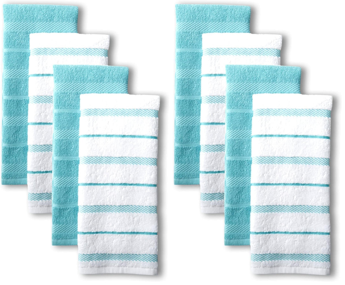 KitchenAid Albany Kitchen Towel 4-Pack Set, Milkshake Tan/White, 16"x26"