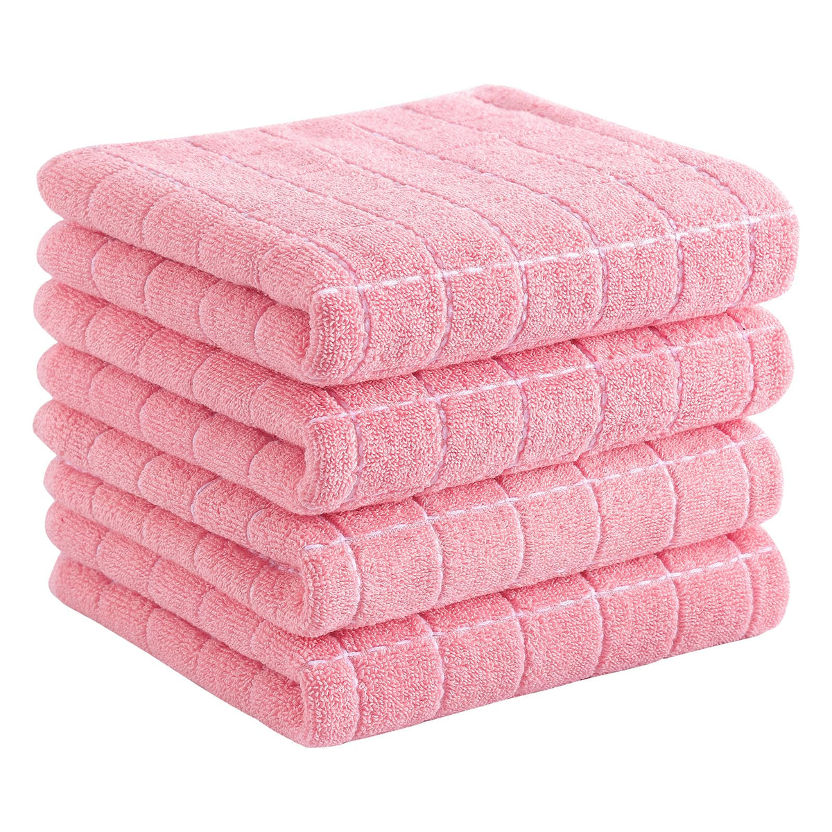 Homaxy 100% Cotton Terry Kitchen Towels, 4 Pack, Black