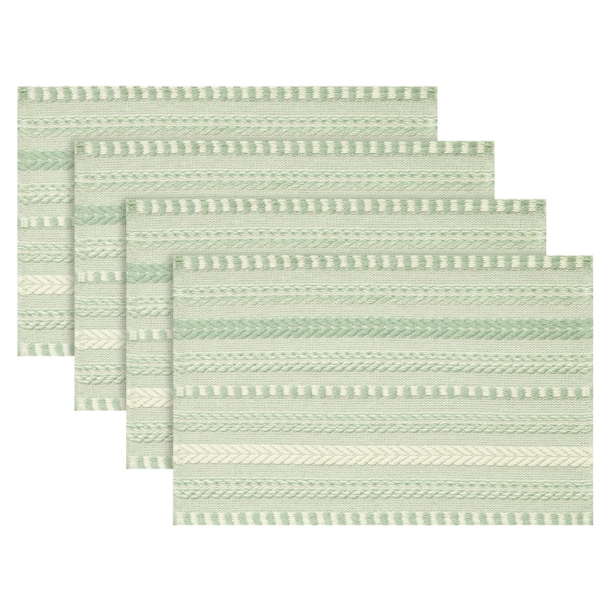Artoid Mode Caramel Woven Braided Stripe Placemats Set of 4-12x18 Inch