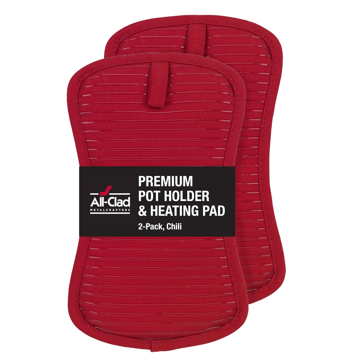 All-Clad Premium Pot Holder & Hot Pad: Heat Resistant to 500 Degrees - 100% Cotton, 10"x6.25" Hot Pad for Kitchen and Barbeque, (2-Pack), Indigo