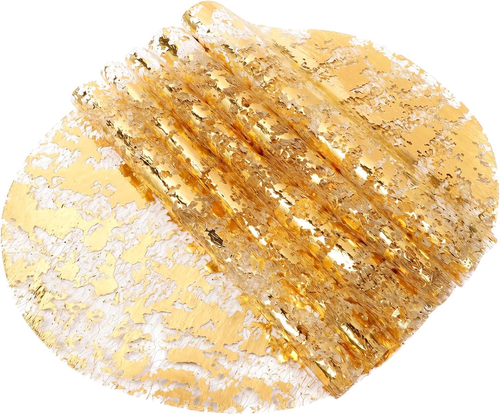 250Pcs 13'' Gold Foil Placemat Disposable, Mesh Pressed Table Doilies