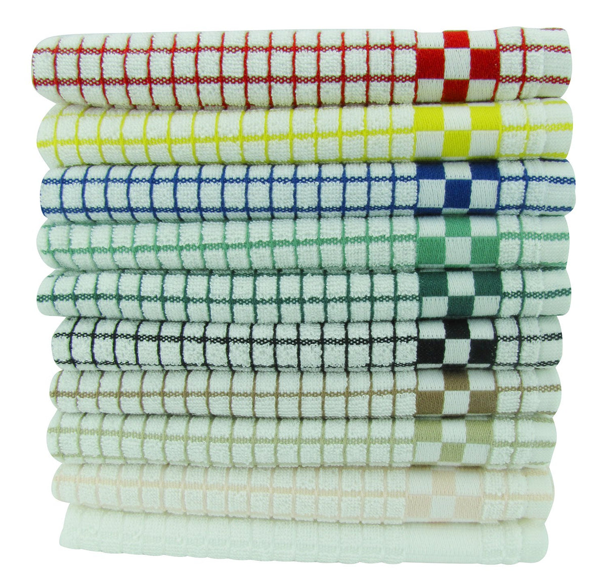Fecido Classic Kitchen Dish Towels with Hanging Loop - Heavy Duty Absorbent Dish Clothes - European Made 100% Cotton Tea Towels - Set of Two, Red