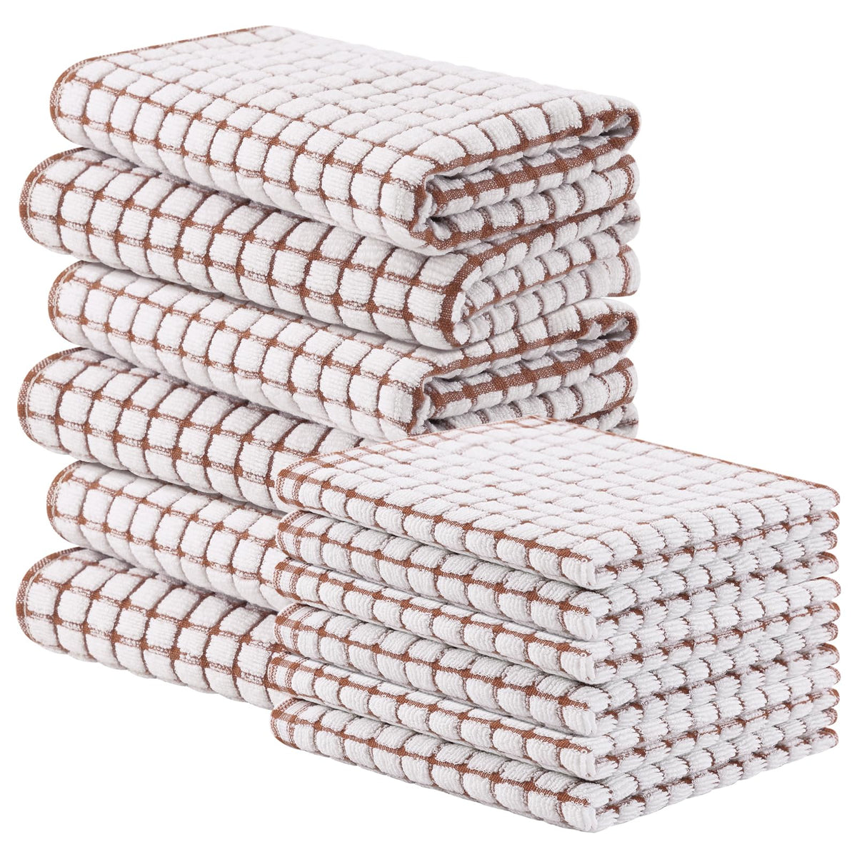 Homaxy Cotton Terry Kitchen Towels and Dishcloths Set of 8, Mixed Color
