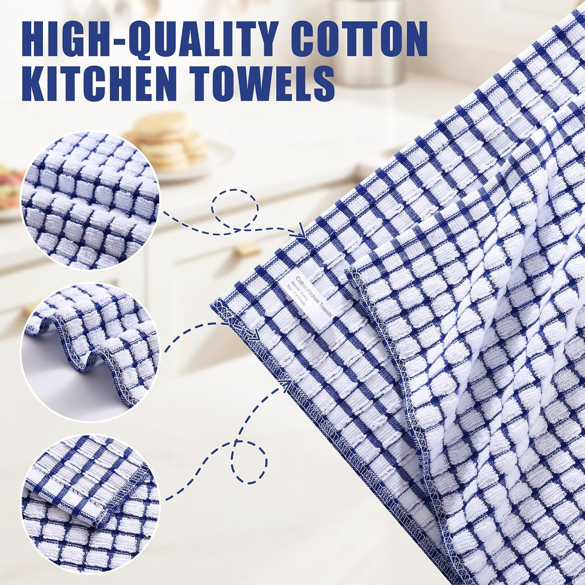 Mordimy Cotton 6 Pack Terry Kitchen Towels, 16 x 25 Inches