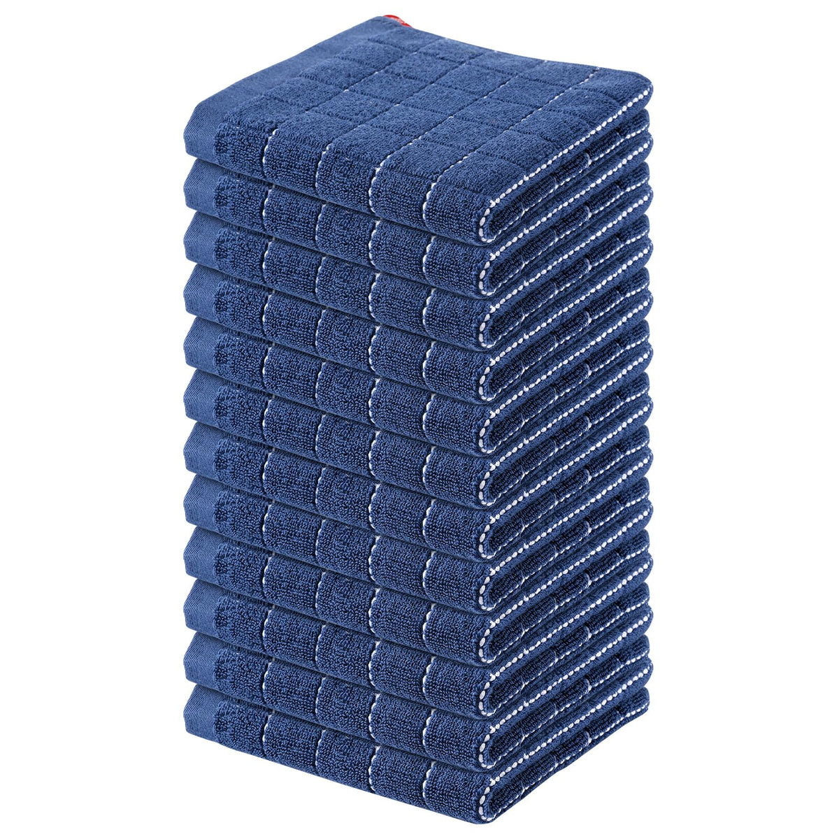 Homaxy 100% Cotton Terry Kitchen Towels, 4 Pack, Black