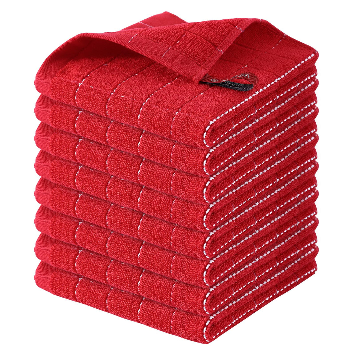 Homaxy 100% Cotton Terry Kitchen Towels, 4 Pack, Black
