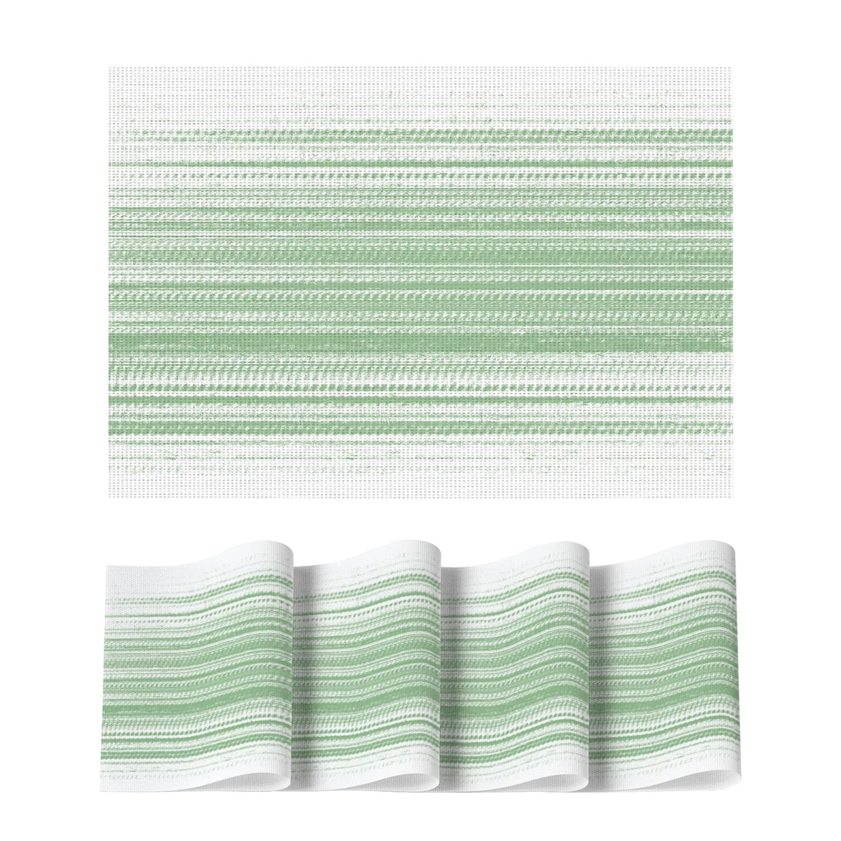 Artoid Mode Navy Blue Gradient Stripes Placemats Set of 4, Washable Heat Resistant Non-Slip Woven Plastic PVC Place Mats for Farmhouse Party Kitchen Dining Decor