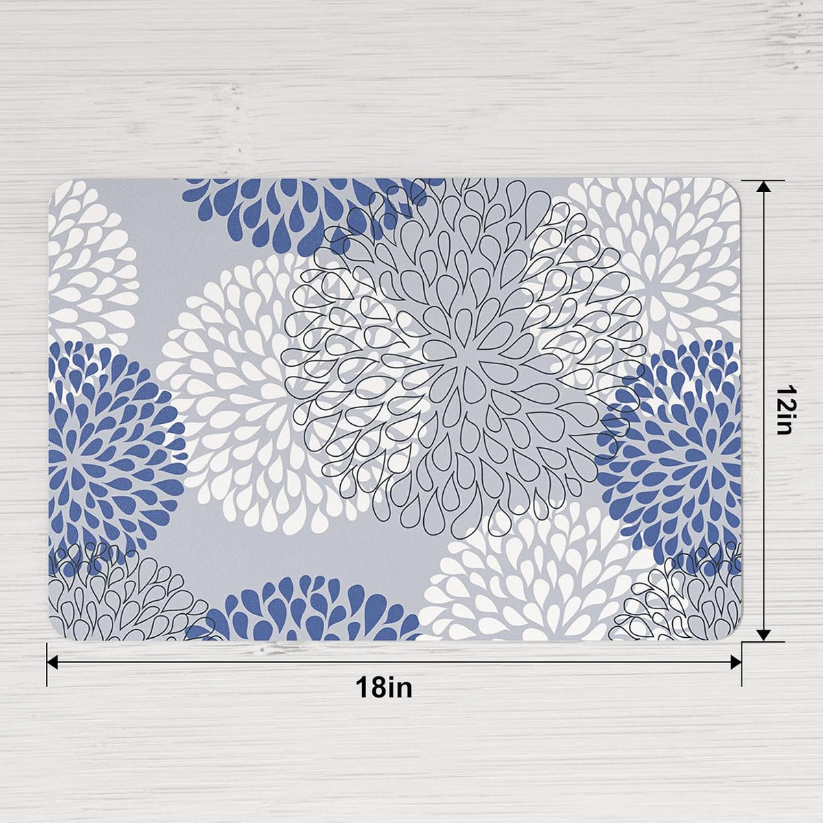 QIYI PU Leather Placemats Set of 6, 12"x18" Waterproof Table Mats, Dahlia