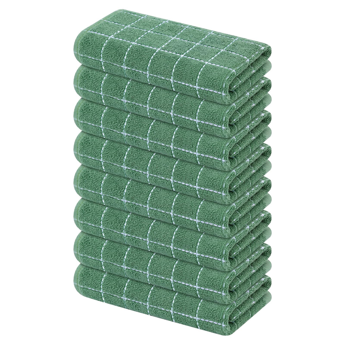 Mordimy Cotton Terry Checkered Kitchen Towels, 16"x 26", 4 Pack, Tan