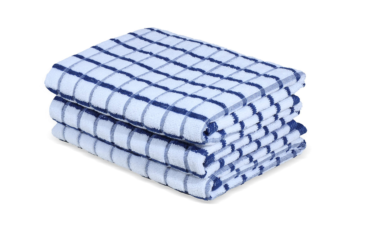 Urban Villa Kitchen Towels Cotton Dish Towels 12”x12” (Set of 8) Grey White