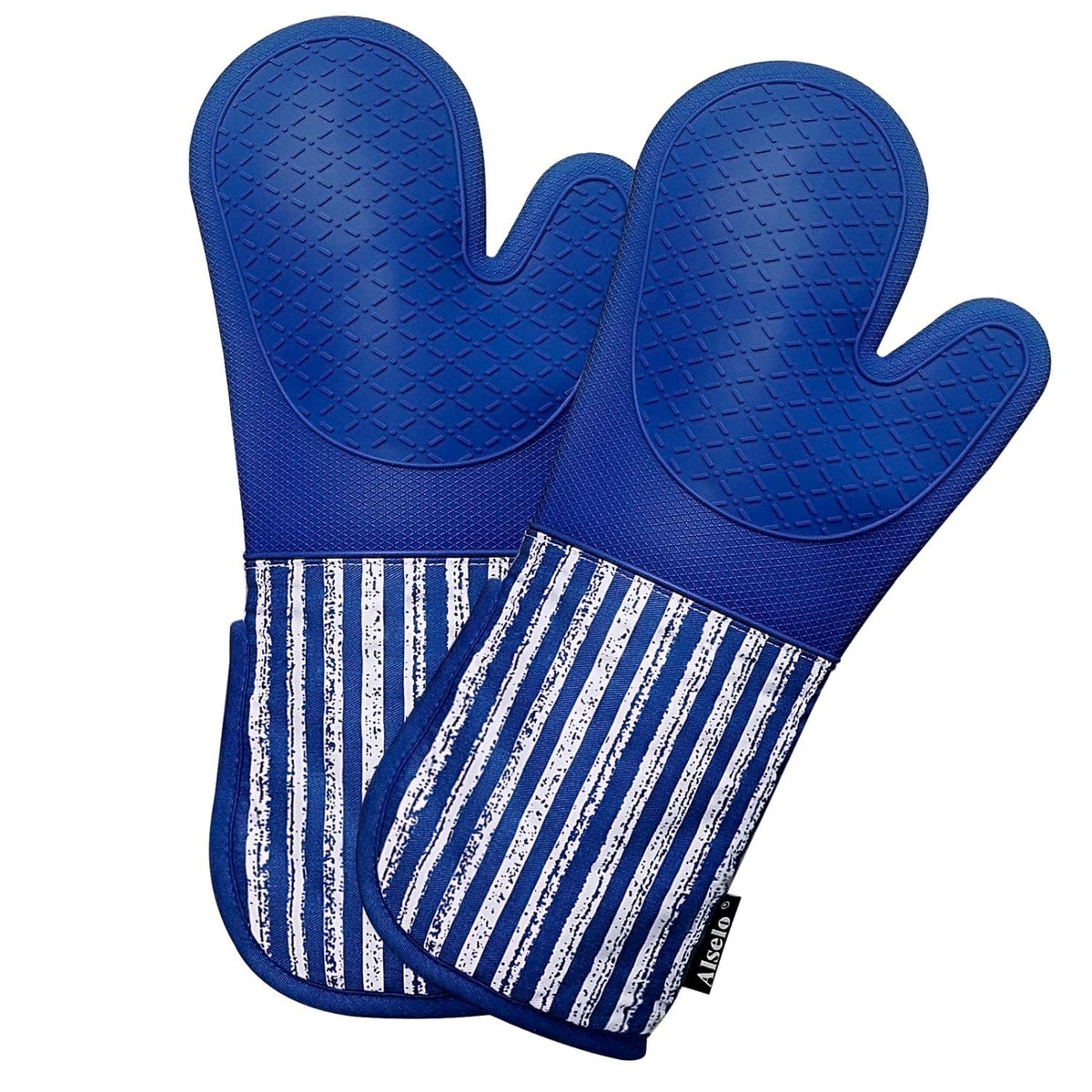 Alselo Silicone Oven Mitts Heat Resistant 932℉ with Waterproof & Non-Slip