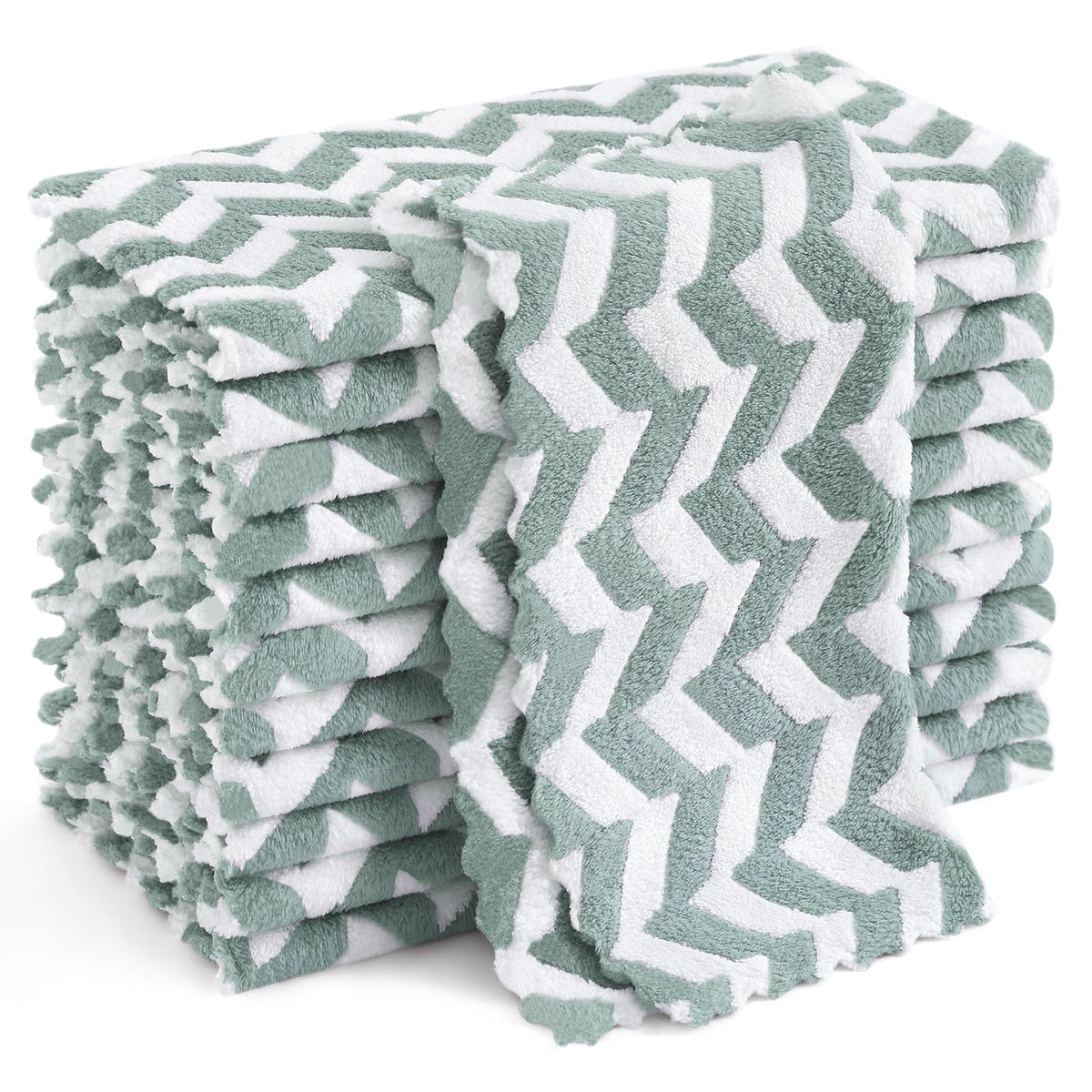Homaxy 12 Pack Coral Velvet Dish Cloths, 10 x 10 inches, Dark Grey