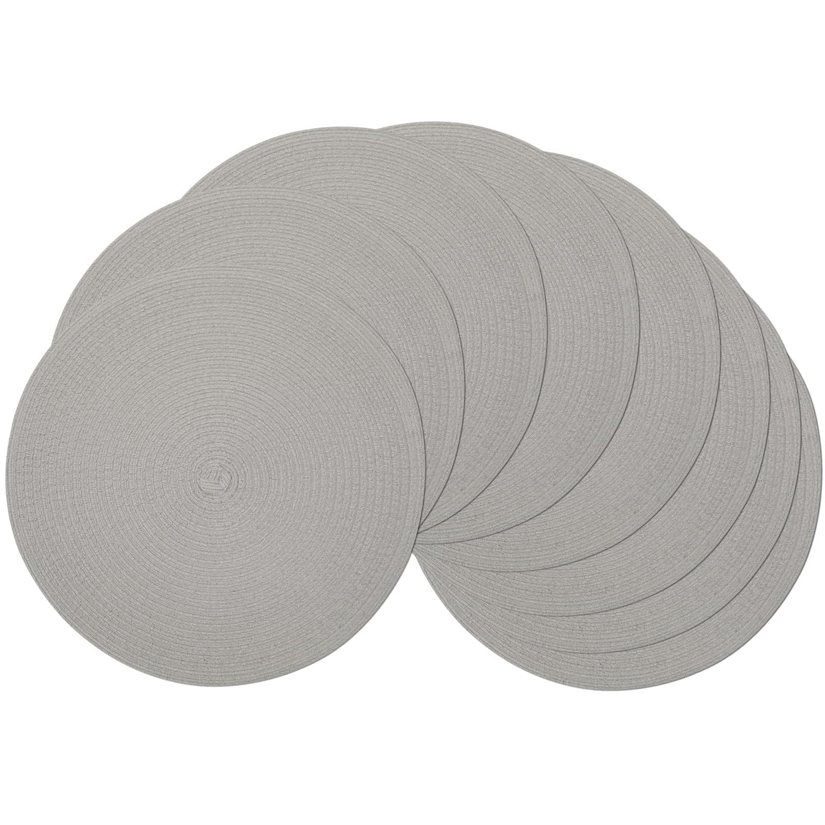 SHACOS Round Braided Placemats Set of 4 Washable Place Mats for Dining Tables 15 inch Non Slip Kitchen Table Mats (Beige, 4)
