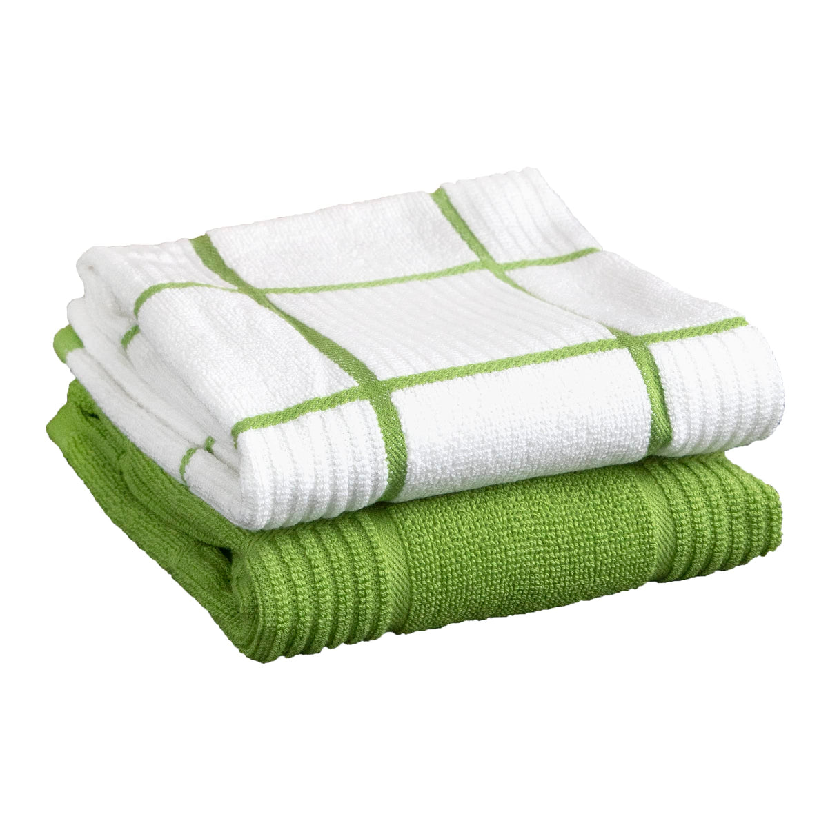 T-fal Solid & Checked Parquet Kitchen Towels: Highly Absorbent, Super Soft Long Lasting - 100% Cotton, 16"x26" Dish Towels for Cleaning & Drying Dishes, Pans, Glassware, or Countertops, (2-Pack), Gray