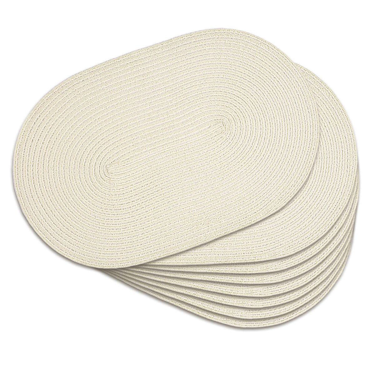 Placemats Set of 6, Woven Oval Braided Dining Table Mats(Brown)