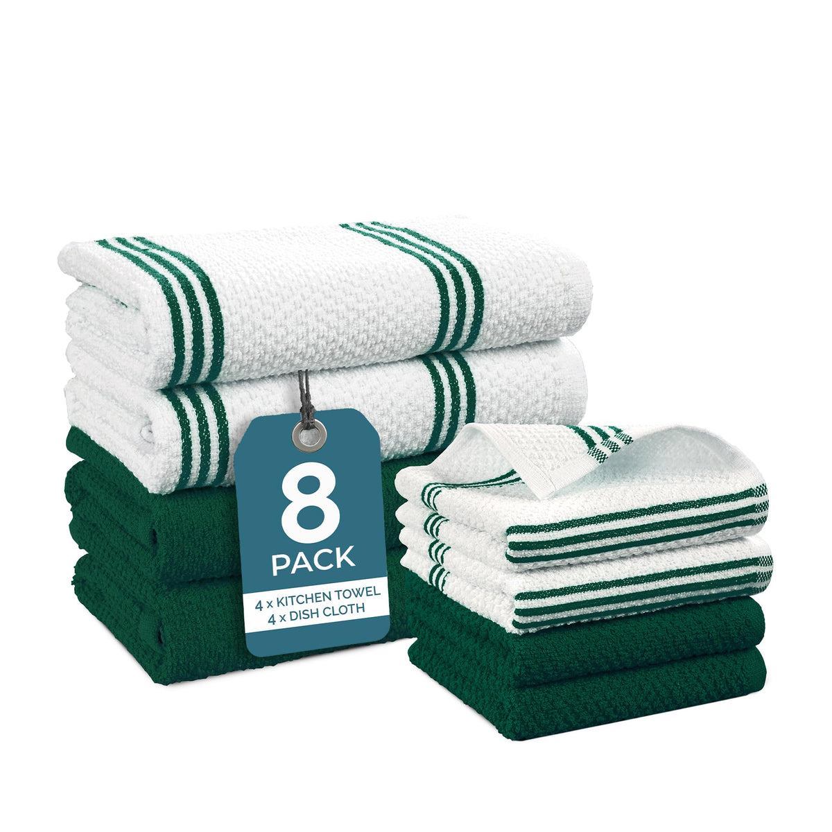 Casa Platino Silicone Oven Mitts Set, 8-Piece – 500°F Heat Resistant Mini Oven Mitt, Potholders for Kitchens, 2 Kitchen Towels & 2 Dish Cloths – Durable, Non-Slip & Machine Washable – Cornflower