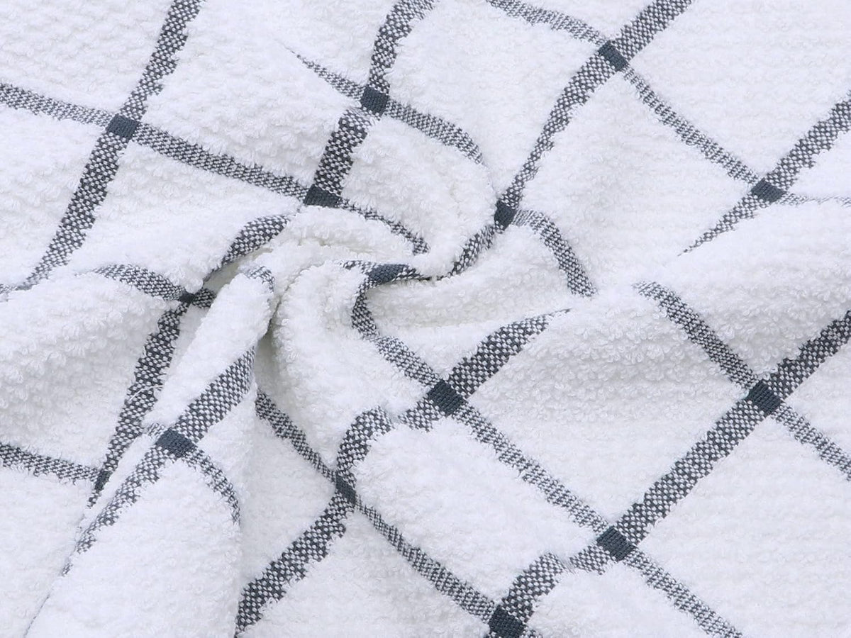 Cotton Dish Towels for Kitchen, Dish Rags, 12 x 12 Inches, 8pc, Grey