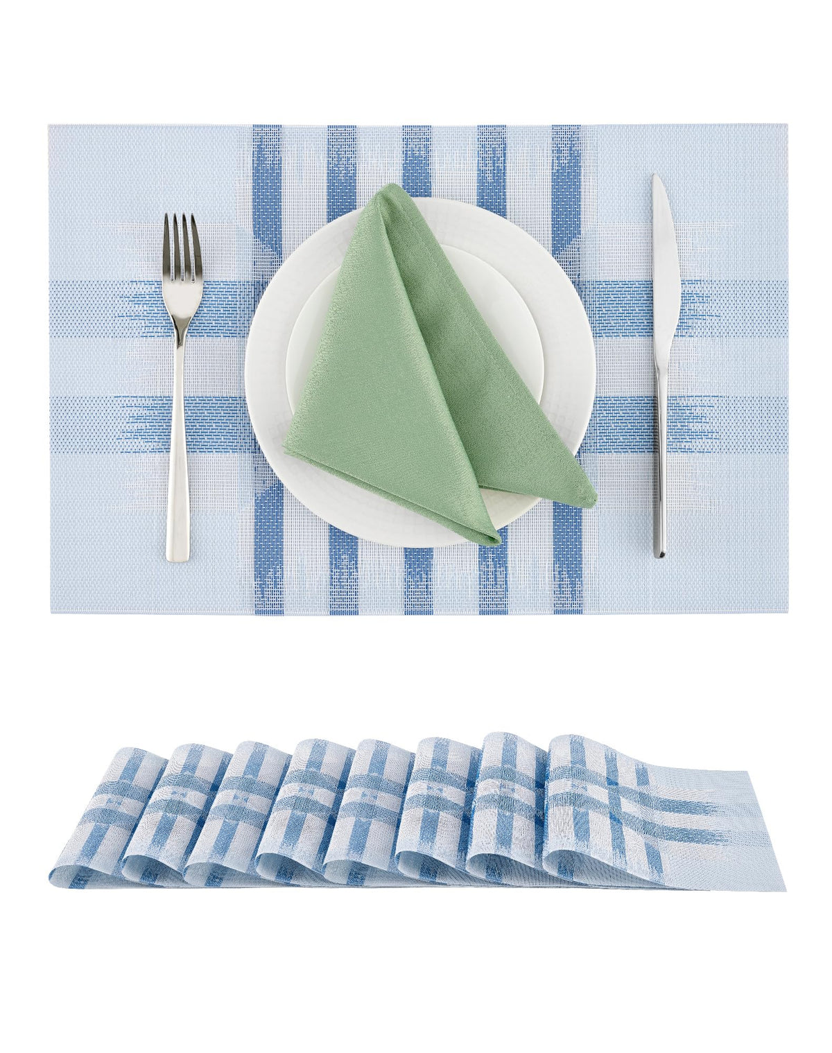 Beige White Placemats Set of 4 - Heat Resistant Non-Slip Place mats for Dining Table, Washable Durable PVC Vinyl Woven Table Mats(Beige White, 4)