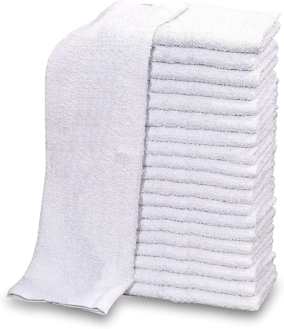 12 PC New Cotton Blend White Restaurant Bar Mops Kitchen Towels (1 Dozen) (12, Gold Stripe)