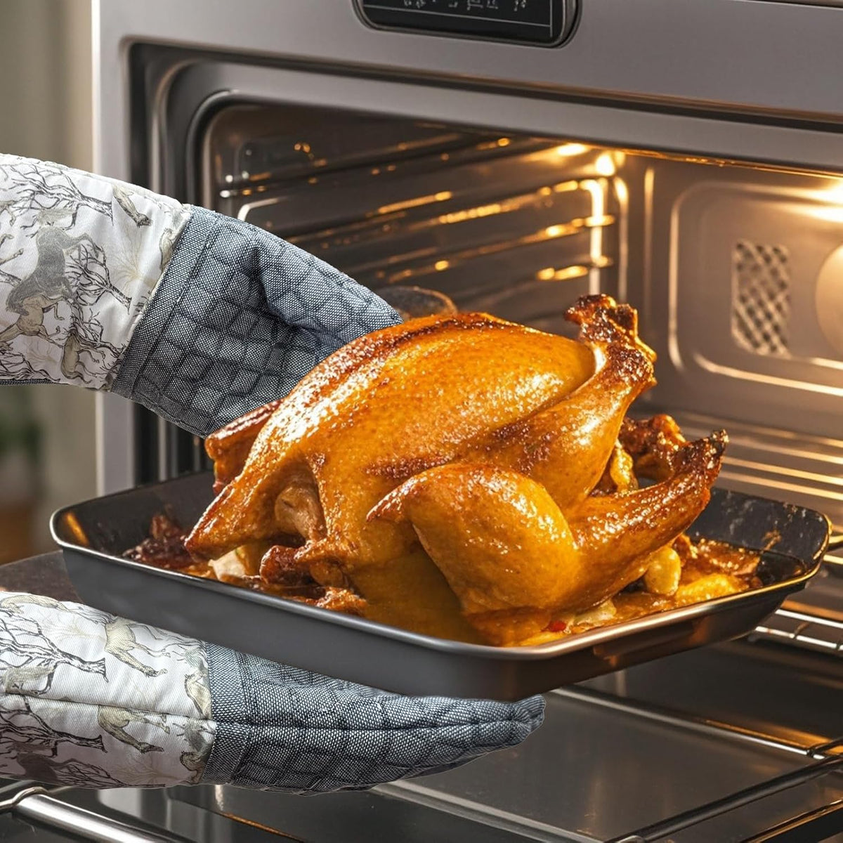 Silicone Printing Oven Mitts Heat Resistant to 500 Degree