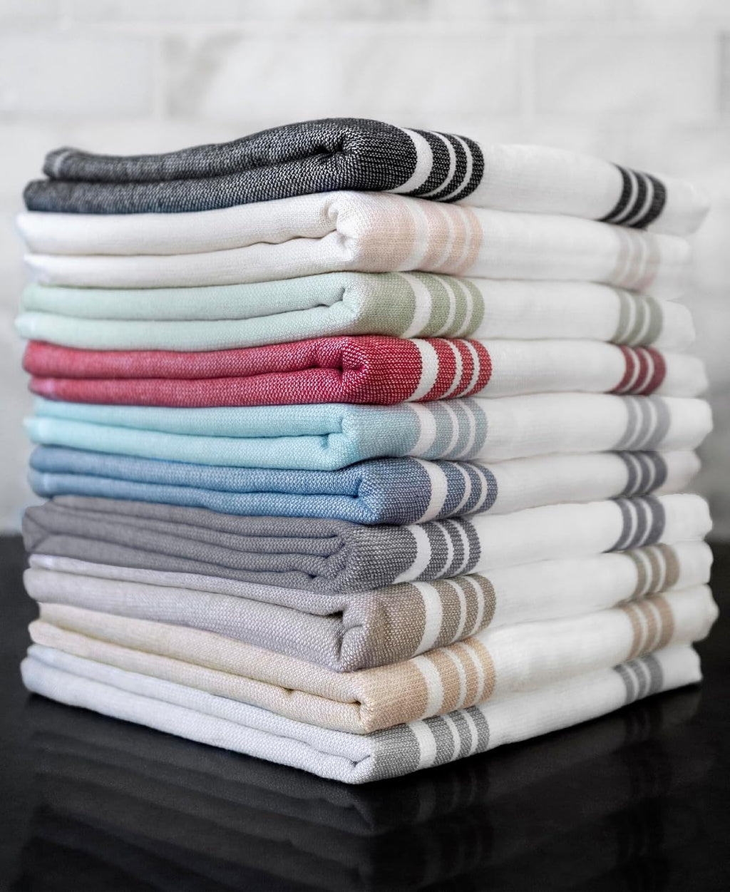 All-Clad Dual-Purpose Kitchen Towels: Highly Absorbent - 100% Cotton, 17"x30" Dish Towels for Cleaning & Drying Dishes & Glassware, 3-Pack, Almond