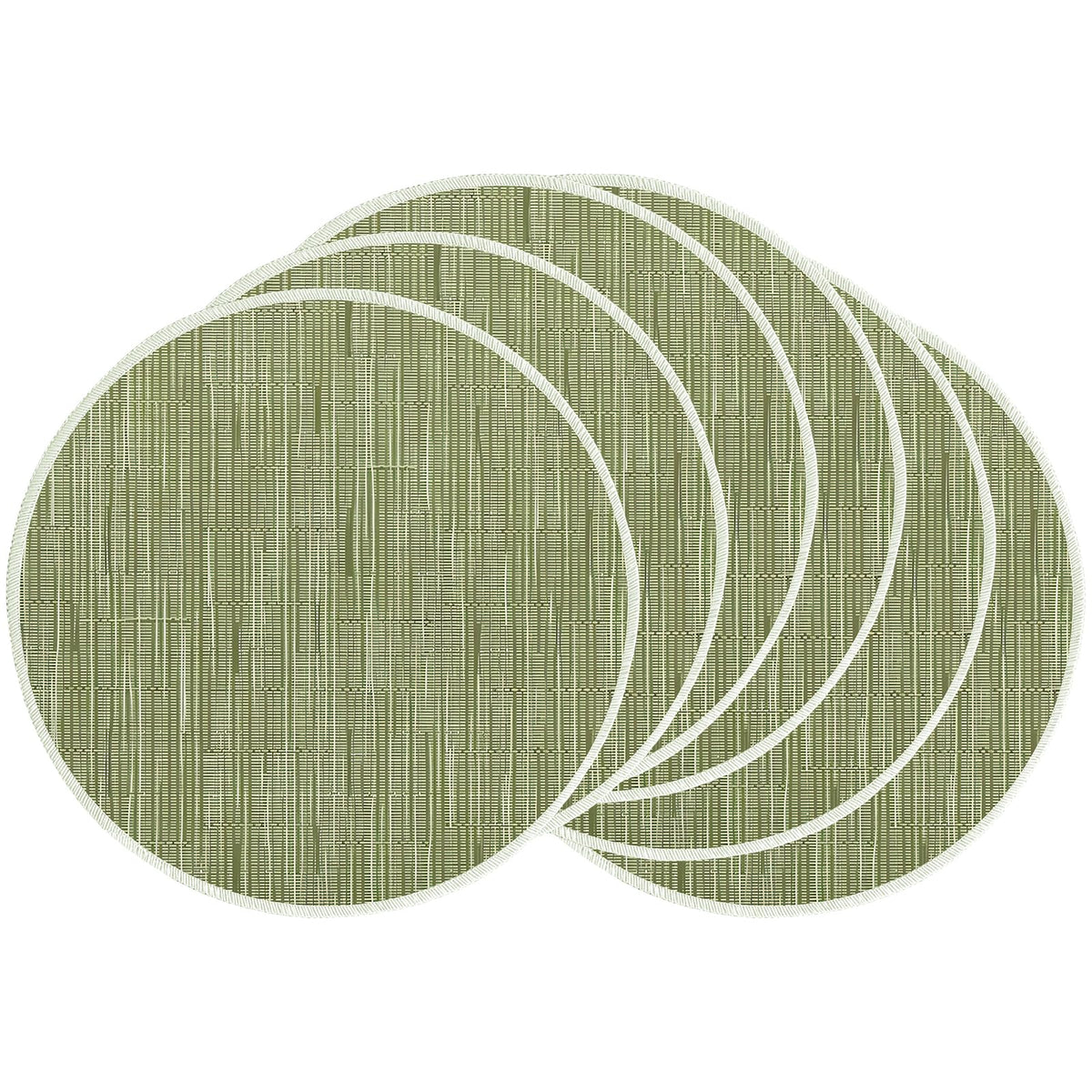 Beige Placemats Set of 4, 15 Inch Round for Kitchen & Dining Room