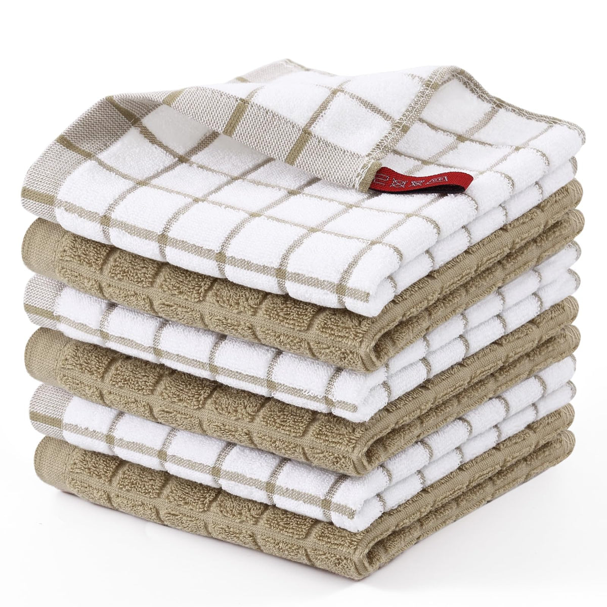 Homaxy Large Premium Cotton Kitchen Towels 16"x 28", 6 Pack, Grey