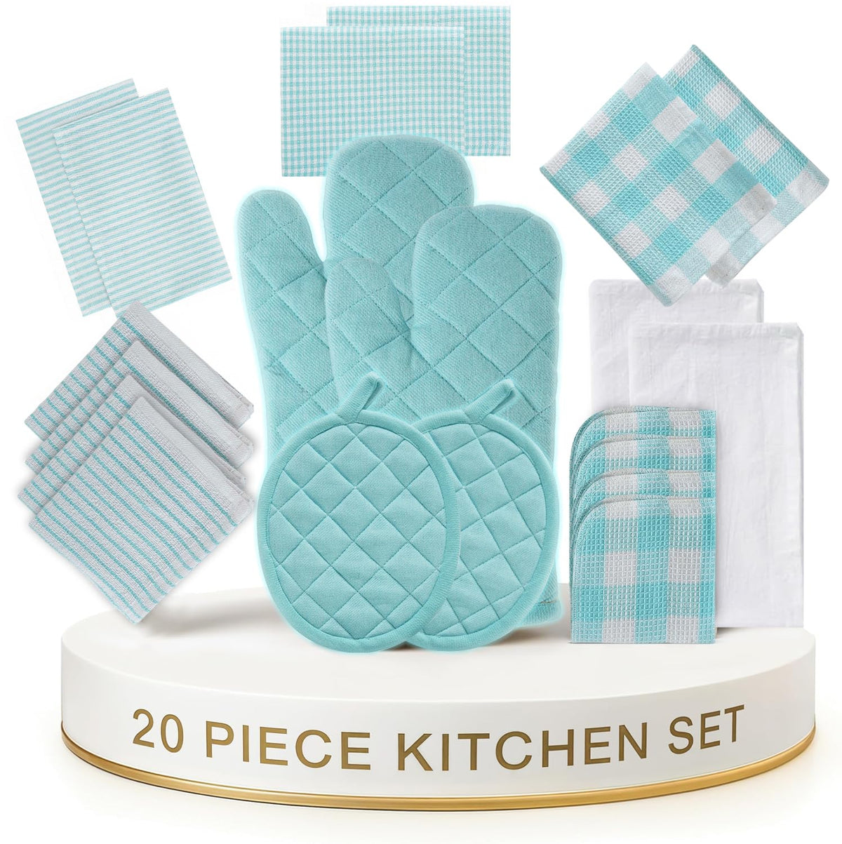 LANE LINEN 100% Cotton Kitchen Dish Cloths, Ultra Soft Absorbent Quick Drying Dish Towels, Multiweave Wash Cloths Dish Towel Sets, 13x28 Inches, 4 Pack - Grey
