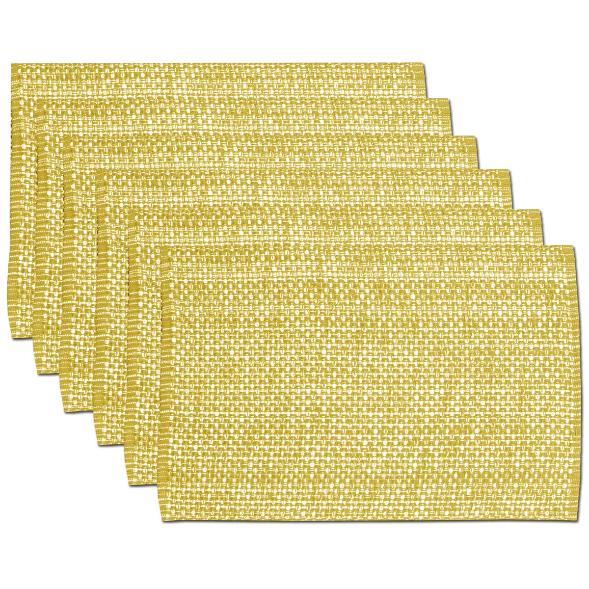 Sweet Home Collection 100% Cotton Placemats for Dining Room Rectangle Two Tone Woven Fabric 13" x 19" Soft Durable Table Mat Set, Set of 4, Rust