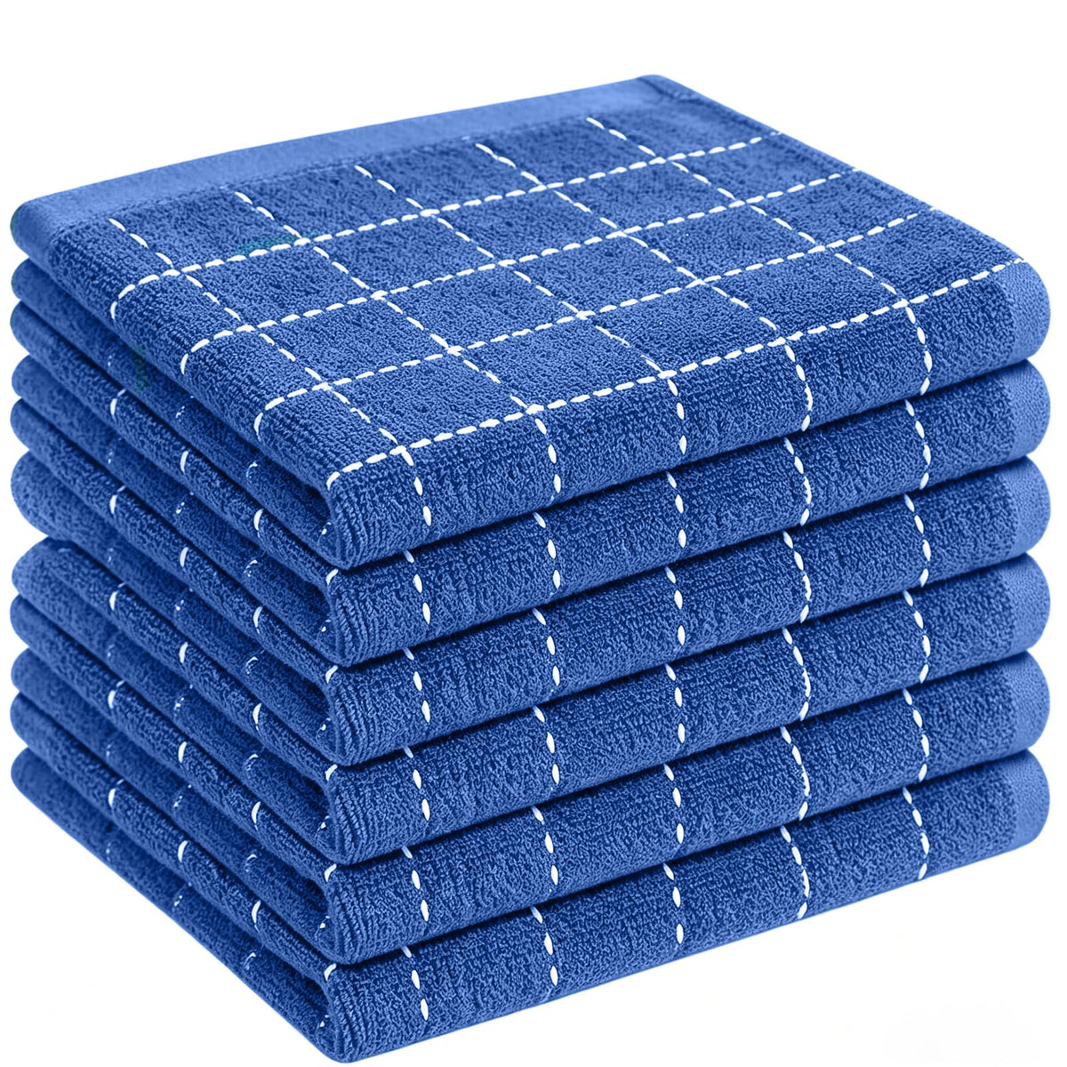 QUILTINA Dish Towels Set, 100% Cotton Waffle Weave Kitchen Towels 6 Pack, 17 x 25 Inches, Super Absorbent for Drying and Cleaning, Beige, Brown, Dark Grey