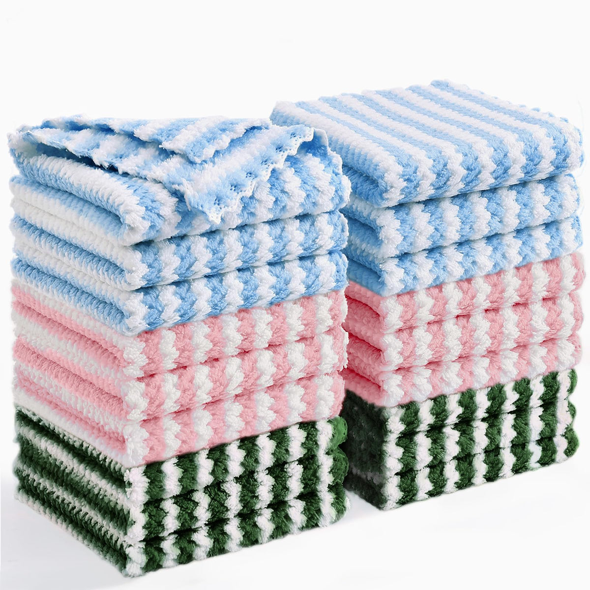 Homaxy 12 Pack Coral Velvet Dish Cloths, 10 x 10 inches, Dark Grey