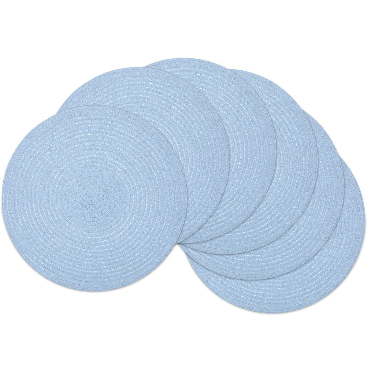 SHACOS Round Braided Placemats Set of 4 Washable Place Mats for Dining Tables 15 inch Non Slip Kitchen Table Mats (Beige, 4)
