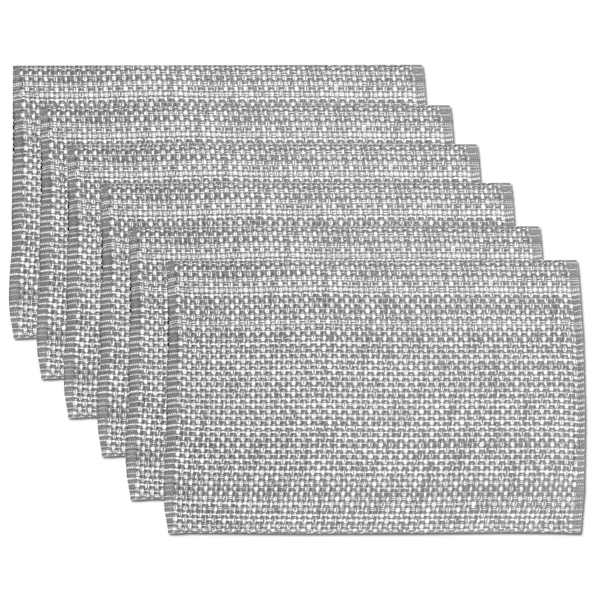 Sweet Home Collection 100% Cotton Placemats for Dining Room Rectangle Two Tone Woven Fabric 13" x 19" Soft Durable Table Mat Set, Set of 4, Rust