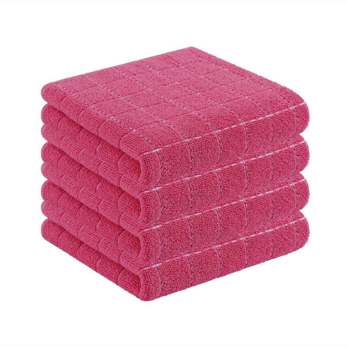 Homaxy 100% Cotton Terry Kitchen Towels, 4 Pack, Black