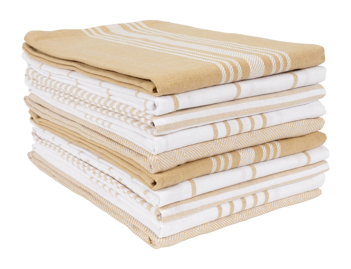 KAF Home Soho Kitchen Dish Towels - Set of 10, 18 x 28 Inch (Gray)