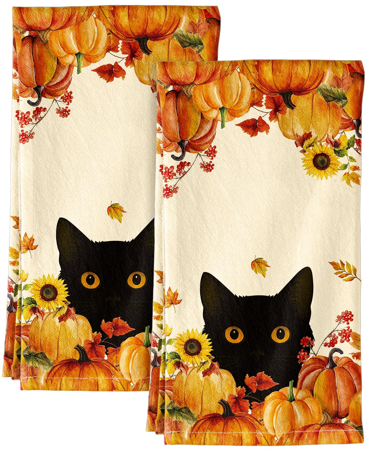 Miss Adola 150GSM Flour Sack Kitchen Towels Set of 2, Vintage Flower