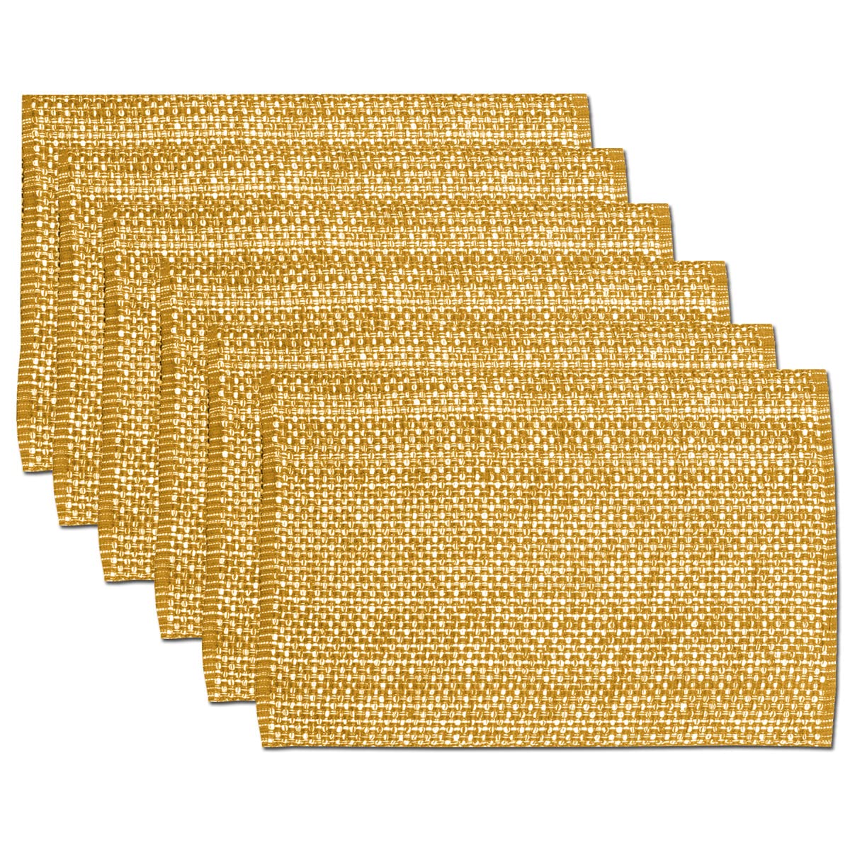 Sweet Home Collection 100% Cotton Placemats for Dining Room Rectangle Two Tone Woven Fabric 13" x 19" Soft Durable Table Mat Set, Set of 4, Rust