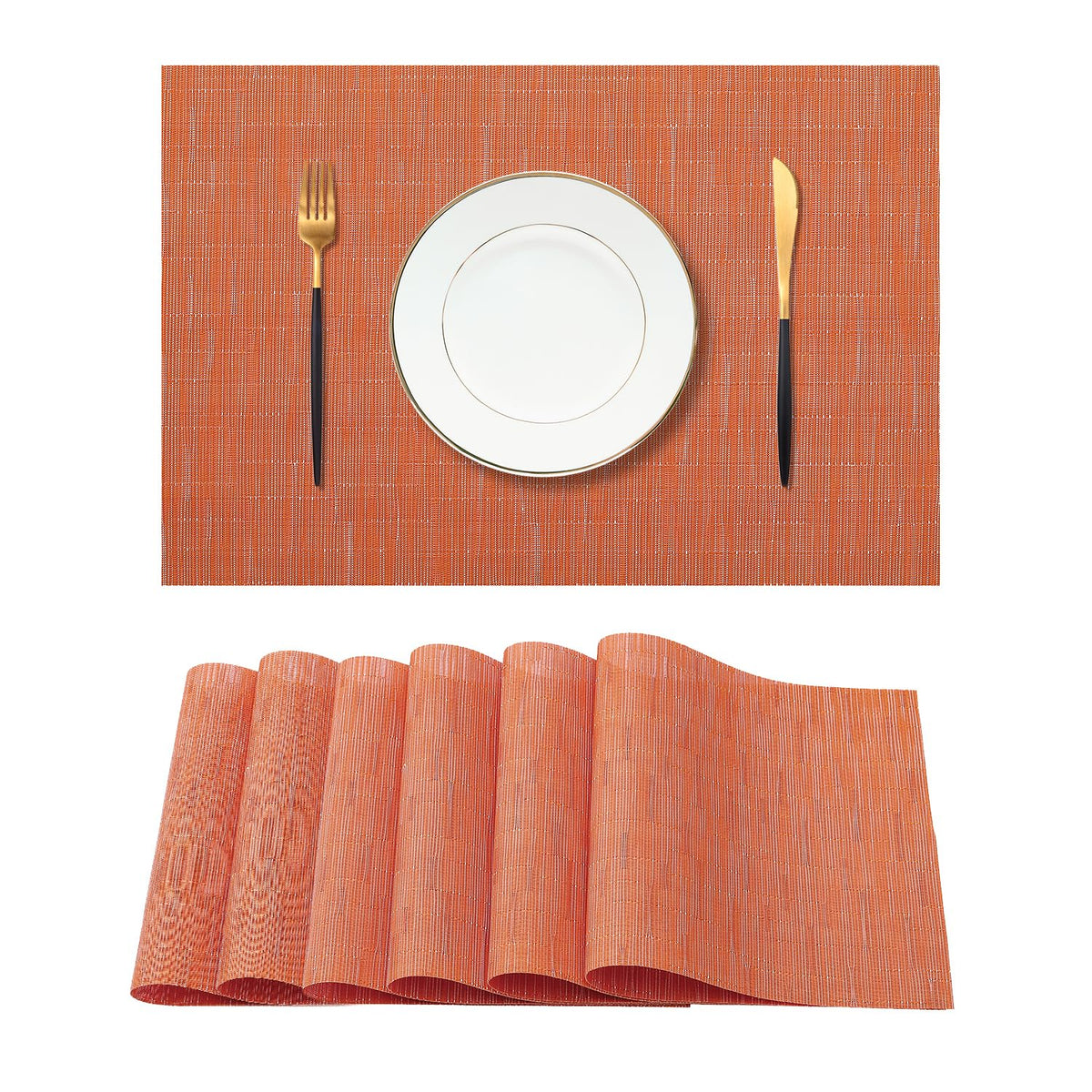 Beige White Placemats Set of 4 - Heat Resistant Non-Slip Place mats for Dining Table, Washable Durable PVC Vinyl Woven Table Mats(Beige White, 4)