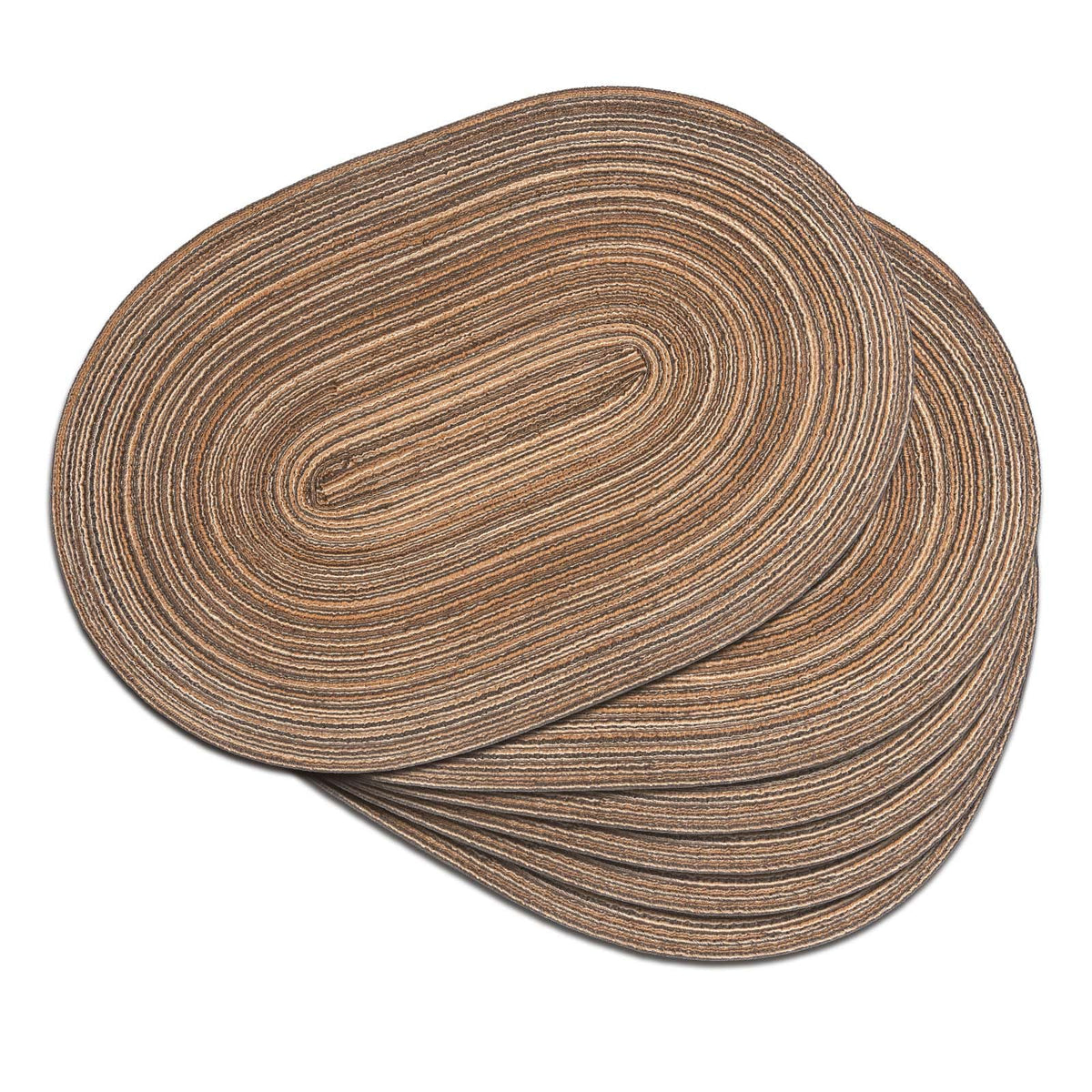 Placemats Set of 6, Woven Oval Braided Dining Table Mats(Brown)