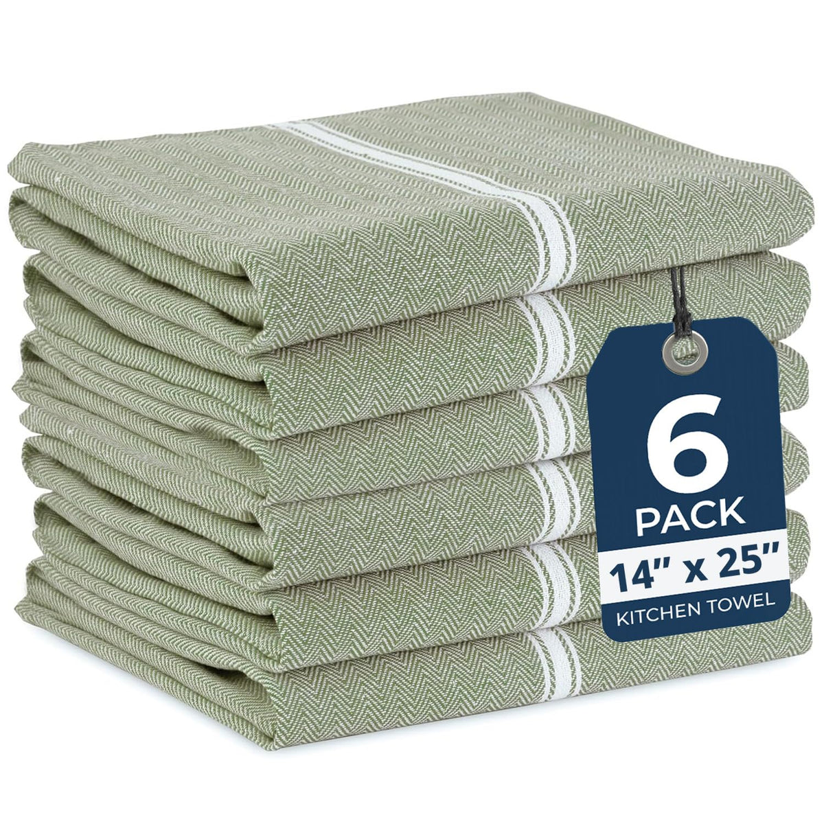 LANE LINEN Dish Towels 100% Cotton Absorbent Lint-Free 6 Pack