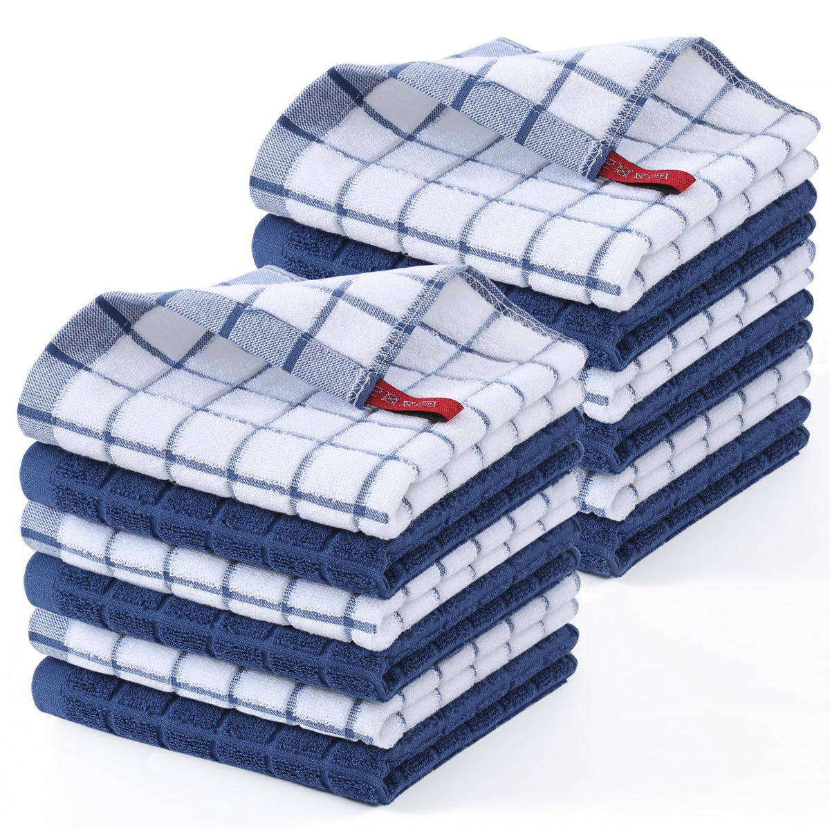 Homaxy Large Premium Cotton Kitchen Towels 16"x 28", 6 Pack, Grey