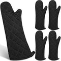 2 Pairs 17 Inch Extra Long Oven Mitts Heat Resistant, Grey